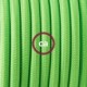 SnakeBis cableado con portalámpara cable textil Verde Fluo RF06