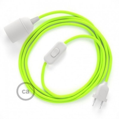SnakeBis cableado con portalámpara cable textil Amarillo Fluo RF10