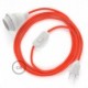 SnakeBis cableado con portalámpara cable textil Naranja Fluo RF15
