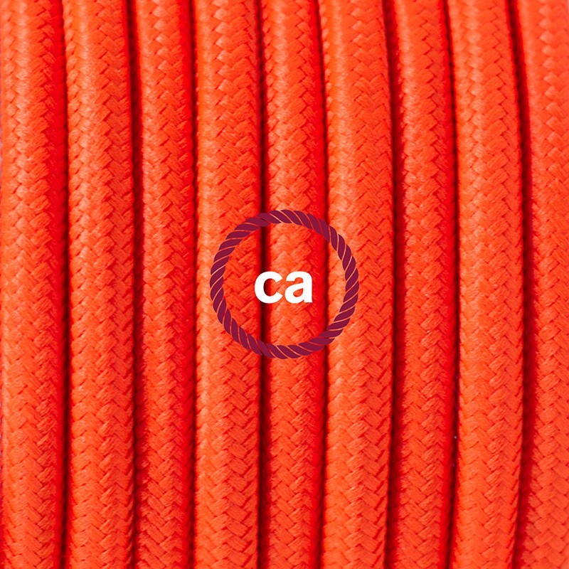 SnakeBis cableado con portalámpara cable textil Naranja Fluo RF15