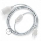 SnakeBis cableado con portalámpara cable textil Blanco Glitter RL01
