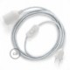SnakeBis cableado con portalámpara cable textil Blanco Glitter RL01