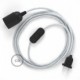 SnakeBis cableado con portalámpara cable textil Blanco Glitter RL01