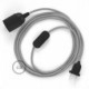 SnakeBis cableado con portalámpara cable textil Plateado Glitter RL02