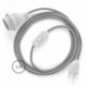 SnakeBis cableado con portalámpara cable textil Plateado Glitter RL02