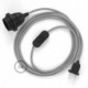 SnakeBis cableado con portalámpara cable textil Plateado Glitter RL02