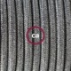 SnakeBis cableado con portalámpara cable textil Plateado Glitter RL02