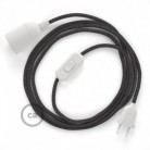 SnakeBis cableado con portalámpara cable textil Gris Glitter RL03