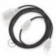 SnakeBis cableado con portalámpara cable textil Gris Glitter RL03