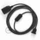 SnakeBis cableado con portalámpara cable textil Gris Glitter RL03