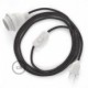 SnakeBis cableado con portalámpara cable textil Gris Glitter RL03