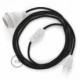 SnakeBis cableado con portalámpara cable textil Negro Glitter RL04