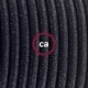 SnakeBis cableado con portalámpara cable textil Negro Glitter RL04