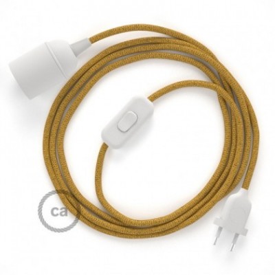 SnakeBis cableado con portalámpara cable textil Dorado Glitter RL05
