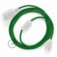 SnakeBis cableado con portalámpara cable textil Verde Glitter RL06
