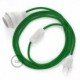 SnakeBis cableado con portalámpara cable textil Verde Glitter RL06