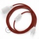 SnakeBis cableado con portalámpara cable textil Rojo Glitter RL09