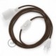 SnakeBis cableado con portalámpara cable textil Marrón Glitter RL13