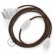 SnakeBis cableado con portalámpara cable textil Marrón Glitter RL13