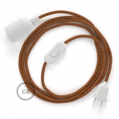 SnakeBis cableado con portalámpara cable textil Cobre Glitter RL22