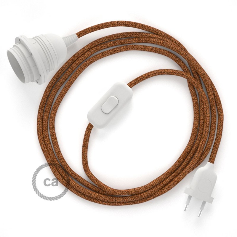 SnakeBis cableado con portalámpara cable textil Cobre Glitter RL22