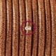 SnakeBis cableado con portalámpara cable textil Cobre Glitter RL22