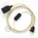 SnakeBis cableado con portalámpara cable textil Marfil en tejido Efecto Seda RM00