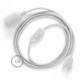 SnakeBis cableado con portalámpara cable textil Blanco en tejido Efecto Seda RM01