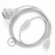 SnakeBis cableado con portalámpara cable textil Blanco en tejido Efecto Seda RM01