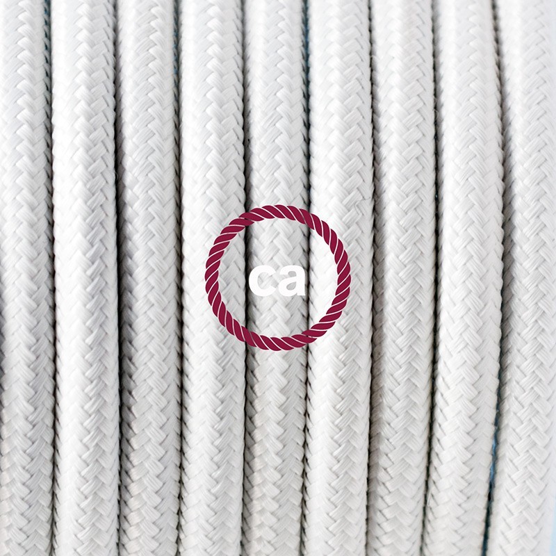 SnakeBis cableado con portalámpara cable textil Blanco en tejido Efecto Seda RM01