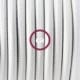 SnakeBis cableado con portalámpara cable textil Blanco en tejido Efecto Seda RM01