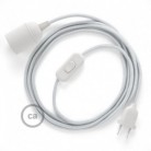 SnakeBis cableado con portalámpara cable textil Plateado en tejido Efecto Seda RM02