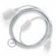 SnakeBis cableado con portalámpara cable textil Plateado en tejido Efecto Seda RM02