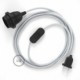 SnakeBis cableado con portalámpara cable textil Plateado en tejido Efecto Seda RM02