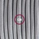SnakeBis cableado con portalámpara cable textil Plateado en tejido Efecto Seda RM02
