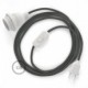 SnakeBis cableado con portalámpara cable textil Gris en tejido Efecto Seda RM03