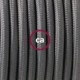 SnakeBis cableado con portalámpara cable textil Gris en tejido Efecto Seda RM03
