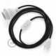 SnakeBis cableado con portalámpara cable textil Negro en tejido Efecto Seda RM04