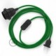 SnakeBis cableado con portalámpara cable textil Verde en tejido Efecto Seda RM06