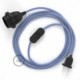 SnakeBis cableado con portalámpara cable textil Lila en tejido Efecto Seda RM07