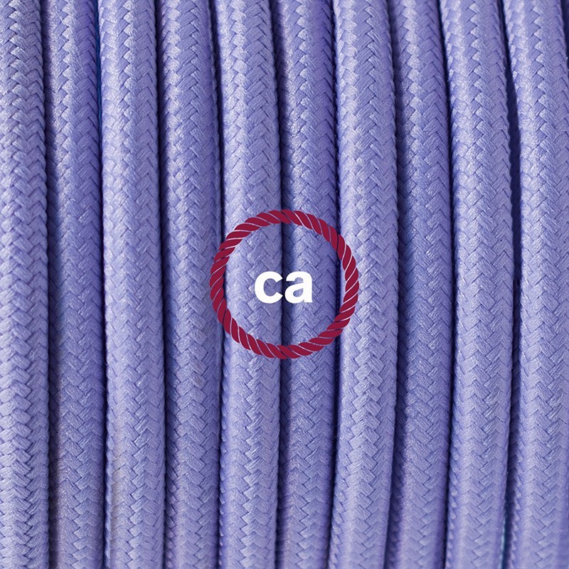 SnakeBis cableado con portalámpara cable textil Lila en tejido Efecto Seda RM07