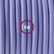 SnakeBis cableado con portalámpara cable textil Lila en tejido Efecto Seda RM07
