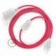 SnakeBis cableado con portalámpara cable textil Fuchsia en tejido Efecto Seda RM08