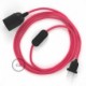 SnakeBis cableado con portalámpara cable textil Fuchsia en tejido Efecto Seda RM08