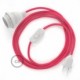 SnakeBis cableado con portalámpara cable textil Fuchsia en tejido Efecto Seda RM08