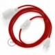SnakeBis cableado con portalámpara cable textil Rojo en tejido Efecto Seda RM09