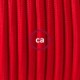 SnakeBis cableado con portalámpara cable textil Rojo en tejido Efecto Seda RM09