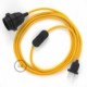 SnakeBis cableado con portalámpara cable textil Amarillo en tejido Efecto Seda RM10