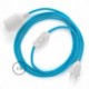 SnakeBis cableado con portalámpara cable textil Turquesa en tejido Efecto Seda RM11