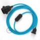 SnakeBis cableado con portalámpara cable textil Turquesa en tejido Efecto Seda RM11